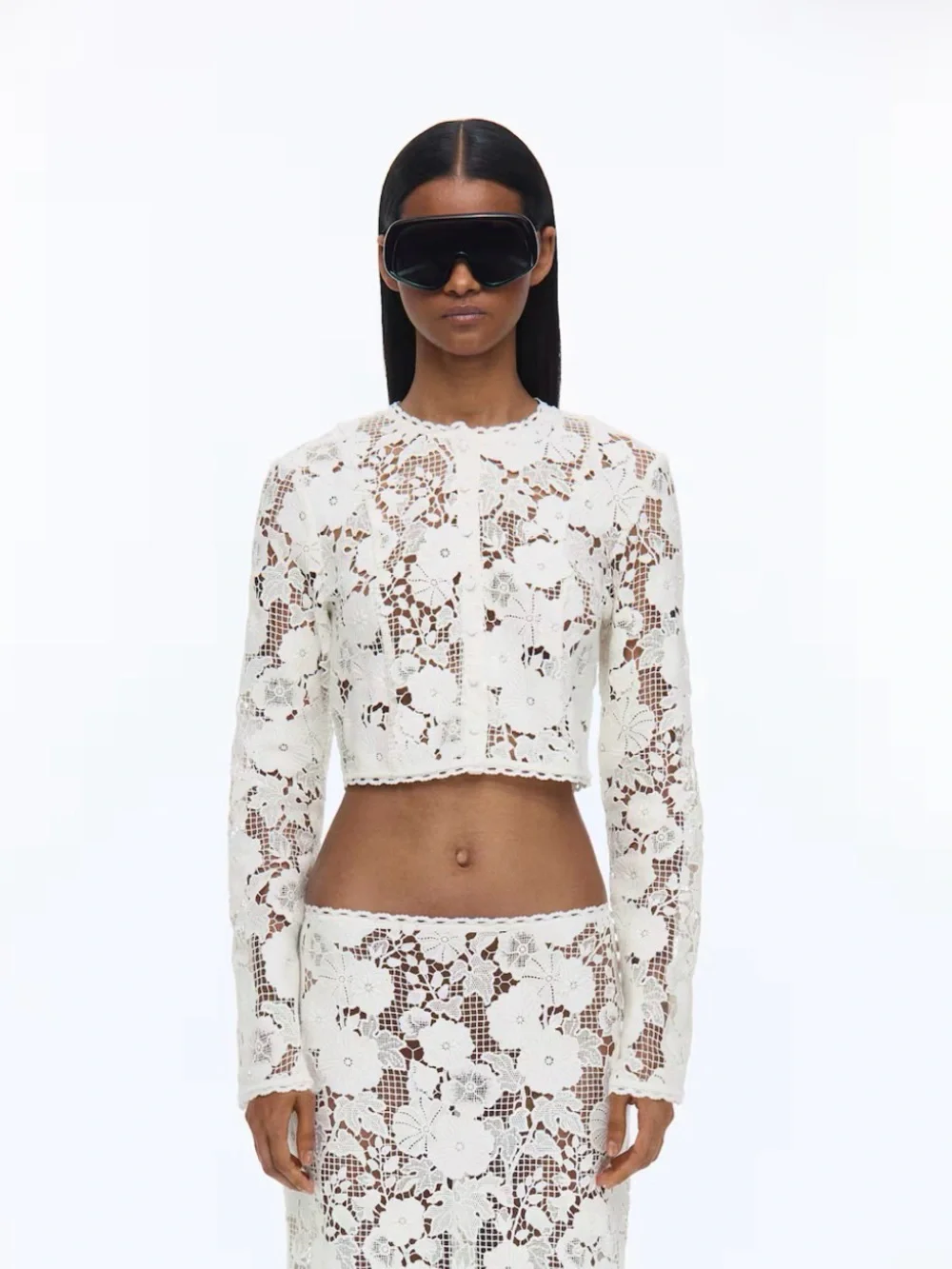 BOW-FRONT LACE TOP